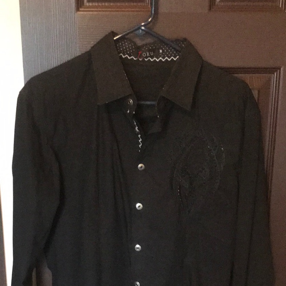 Toku black beaded long sleeve